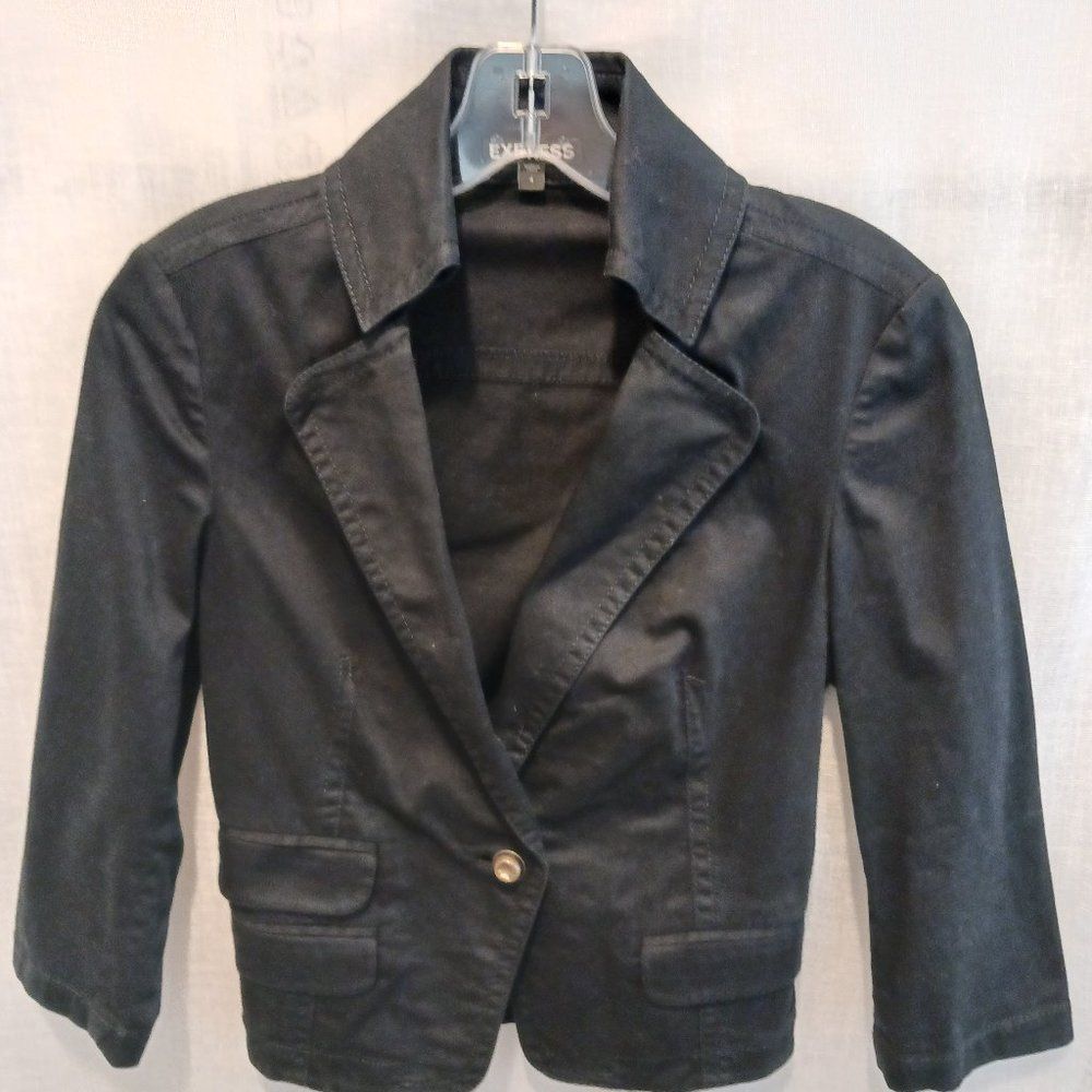Express Women Black Blazer Front Botton Size 4